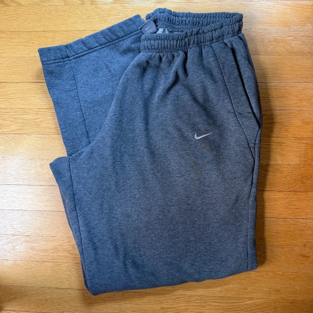 Nike Vintage Dark Gray Fleece Sweatpants with Small Swoosh Tag Men’s Size XXL